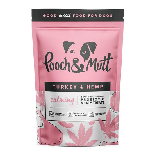 (Coming soon) Pooch & Mutt Calming Meaty Dog Treats With Turkey & Hemp 120g