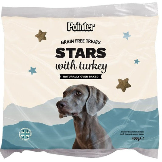 (Coming soon) Pointer Grain Free Turkey Stars 400g